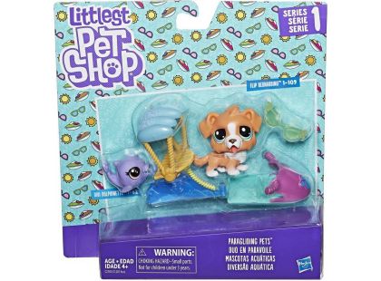 Hasbro Littlest Pet Shop Tematický set se 2 zvířátky Paragliding
