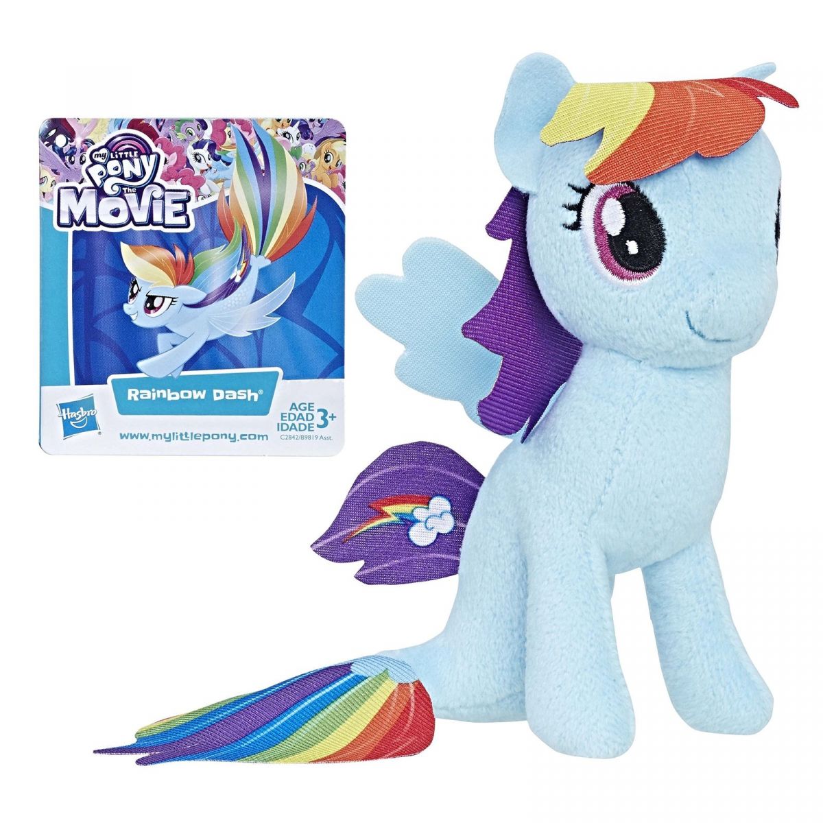 Hasbro My Little Pony plyšový poník s potiskem hřívy 12 cm Rainbow Dash Mořský