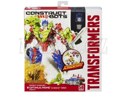 Hasbro Transformers 4 Construct Bots Transformer se zvířetem - Optimus Prime a Gnaw Dino
