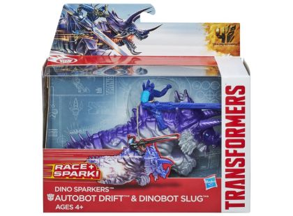 Hasbro Transformers 4 Transformeři na zvířatech - Autobot Drift a Dinobot Slug