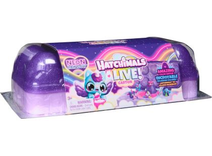 Hatchimals karton zvířátek neónová duha