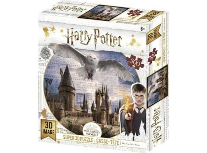 HM Studio 3D Puzzle Harry Potter Bradavice a Hedvika 500 dílků