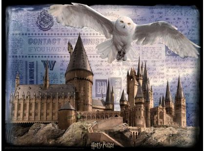 HM Studio 3D Puzzle Harry Potter Bradavice a Hedvika 500 dílků