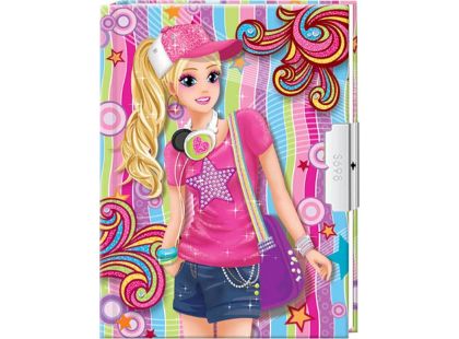 Hm Studio Deník se zámkem v krabičce se zrcadlem a hudbou