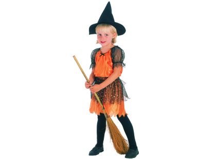 HM Studio Dětský kostým Čarodějka oranžová 92-104cm