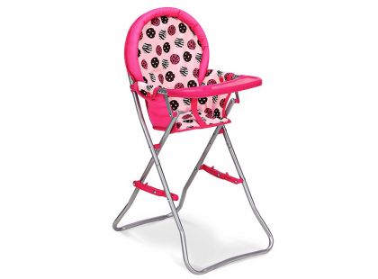 HM Studio Jídelní židlička růžová s kolečky