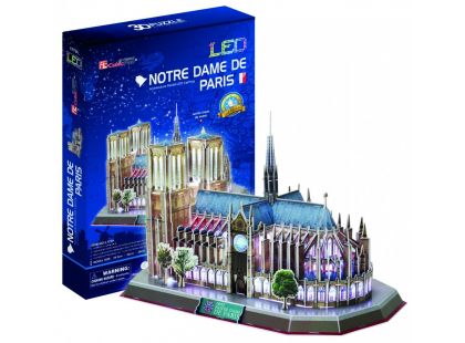 HM Studio Puzzle 3D Notre Dame de Paris LED 144 dílků - Poškozený obal