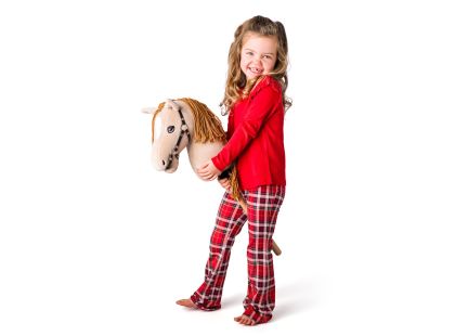 Hobby horse Gracia, béžová klisna na tyči, provázková hříva