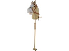 Hobby kůň 95 cm béžový s kolečky, se zvukem koně