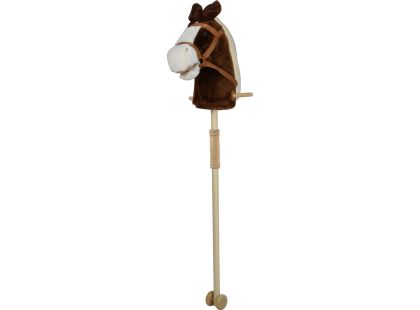 Hobby kůň 95 cm hnědý s kolečky, se zvukem koně