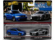 Hot Wheels Angličák Premium 2 ks Audi S4 Quattro a Audi R8 LMS