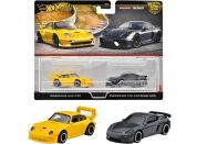 Hot Wheels Angličák Premium 2 ks Porsche 993 GT2 a Porsche 718 cayman GT4