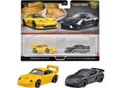 Hot Wheels Angličák Premium 2 ks Porsche 993 GT2 a Porsche 718 cayman GT4