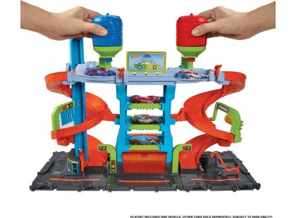 Hot Wheels City Color Shifters automyčka se spirálou - Poškozený obal