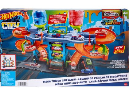 Hot Wheels City Color Shifters automyčka se spirálou - Poškozený obal