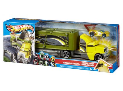 Hot Wheels Havarující tahač žlutá kabina