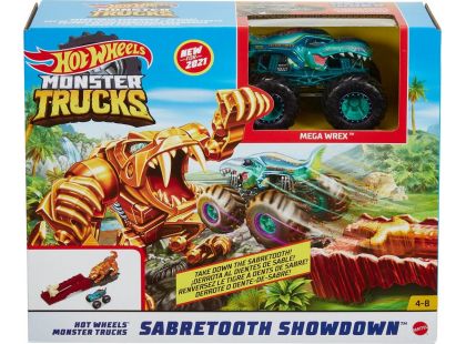 Hot Wheels monster trucks akční herní set Sabretooth Showdown