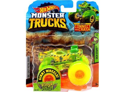 Hot Wheels Monster trucks kaskadérské kousky Rodger Dodger žlutý