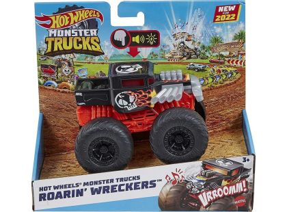 Hot Wheels Monster Trucks svítící a rámusící vrak Boneshaker
