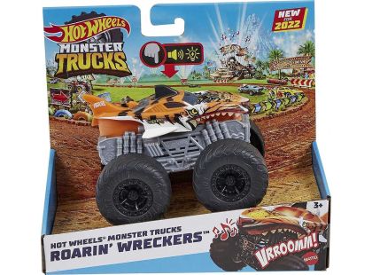 Hot Wheels Monster Trucks svítící a rámusící vrak Tiger Shark