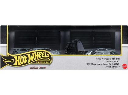 Hot Wheels Premium Angličák s týmovým tahačem 3 ks - Závod le Mans