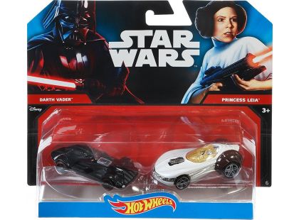 Hot Wheels Star Wars 2ks autíčko Darth Vader a Princess Leia