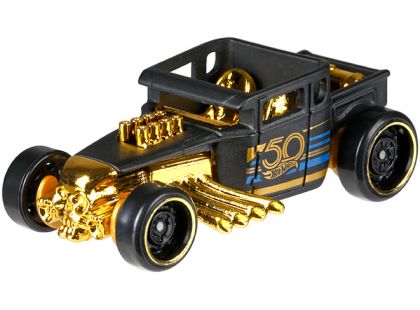 Hot Wheels Tématické auto - 50. let výročí Black & Gold Bone Shaker