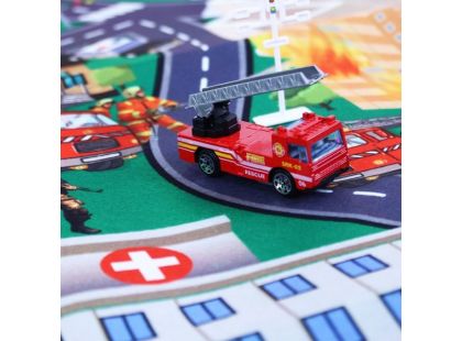 Rappa Hrací koberec hasiči s kovovými auty