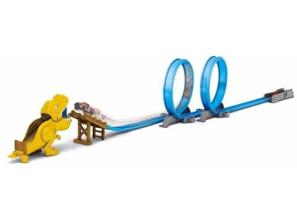 Hrací sada s dráhou, T-Rexem a kovovým autíčkem