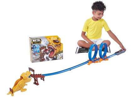 Hrací sada s dráhou, T-Rexem a kovovým autíčkem