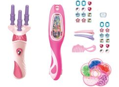 Hrací set na vlasy 2v1 s gumičkami-ozdoby