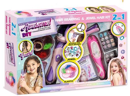 Hrací set na vlasy 2v1 s gumičkami-ozdoby