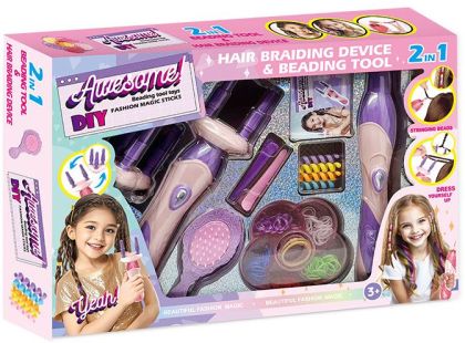 Hrací set na vlasy 2v1 s korálky-gumičky