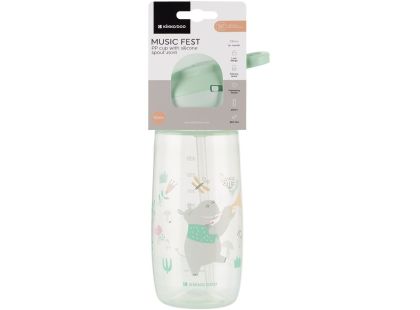 KikkaBoo Hrnek se silikonovým pítkem 450ml 12m+ Music Fest Mint