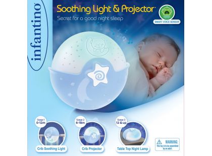 Infantino Noční lampička s projekcí modrá