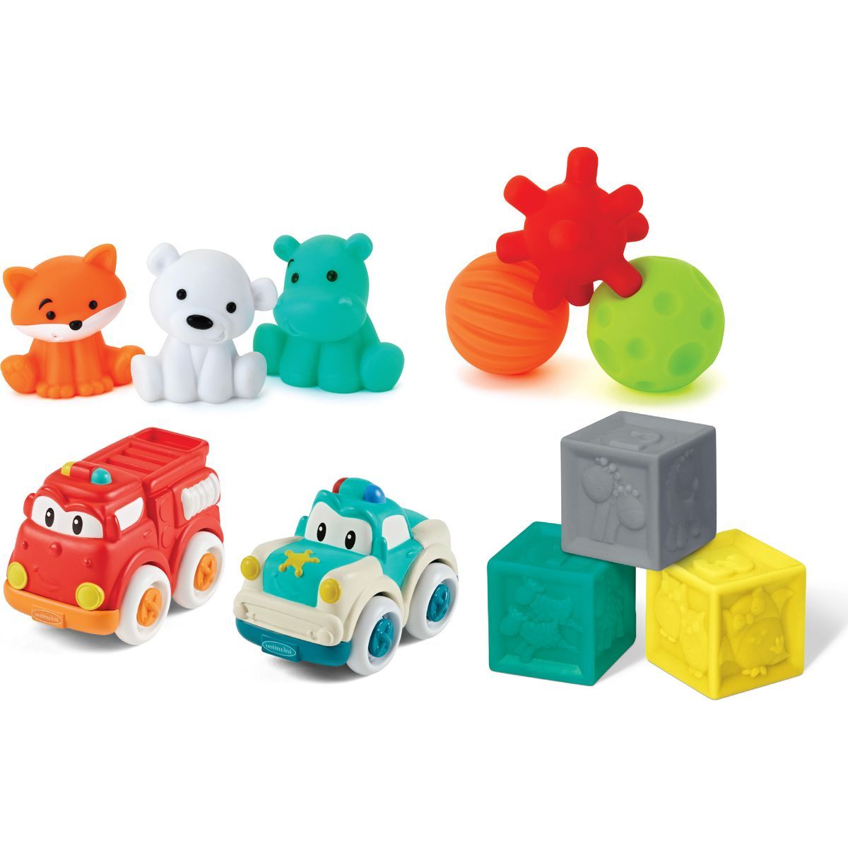 Infantino Sada senzorických hraček s autíčky a zvířátky
