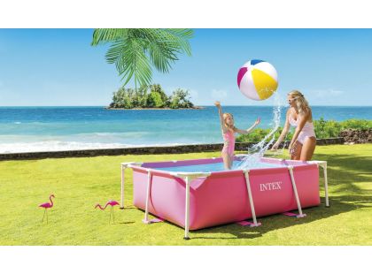 Intex 28266NP Bazén Pink Rectangular Frame 220x150x60 cm - Poškozený obal
