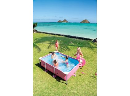 Intex 28266NP Bazén Pink Rectangular Frame 220x150x60 cm - Poškozený obal