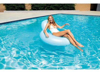 Intex 58889EU Matrace do vody s opěrátkem 137 x 122 cm modrá - Poškozený obal