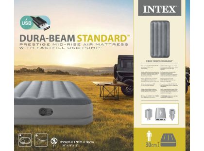 Intex 64112 Nafukovací postel 99 x 191x 30 cm - Dura-Beam Twin Prestige - Poškozený obal