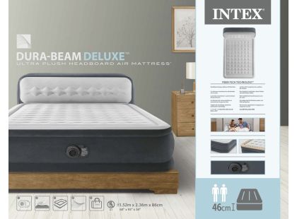 Intex 64448ND Nafukovací postel 152 x 236 x 86 cm - Ultra Plush Headboard - Poškozený obal