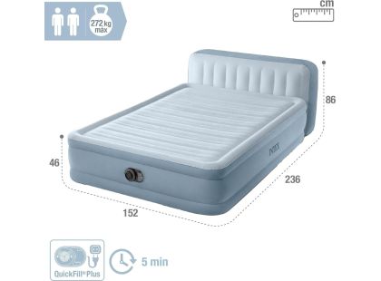 Intex 64450 Queen Plush Headboard nafukovací postel 152 x 236 x 86 cm