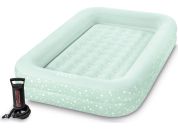 Intex 66810 Nafukovací postel Travel 168x107x25cm světle zelená s hvězdičkami - Poškozený obal