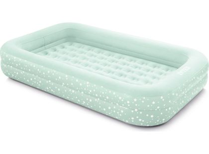 Intex 66810 Nafukovací postel Travel 168x107x25cm světle zelená s hvězdičkami - Poškozený obal