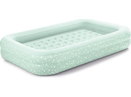 Intex 66810 Nafukovací postel Travel 168x107x25cm světle zelená s hvězdičkami - Poškozený obal