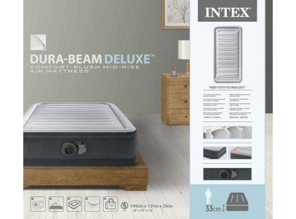 Intex 67766NP Nafukovací postel 99 x 191 x 33 cm - Dura-Beam Twin Comfort plush