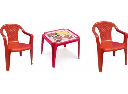 Ipae sada 2 židličky se stolečkem červený Disney Minnie