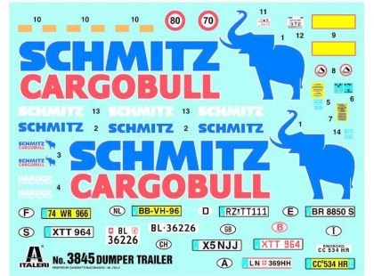 Italeri Model Kit návěs 3845 Dumper Trailer 1:24
