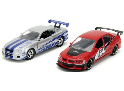 Jada Rychle a zběsile Twin Pack 2006 Mitsubishi Lancer Evo IX + Brianův 2002 Nissan Skyline GTR R34