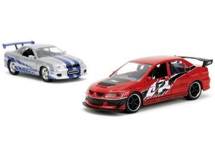 Jada Rychle a zběsile Twin Pack 2006 Mitsubishi Lancer Evo IX + Brianův 2002 Nissan Skyline GTR R34